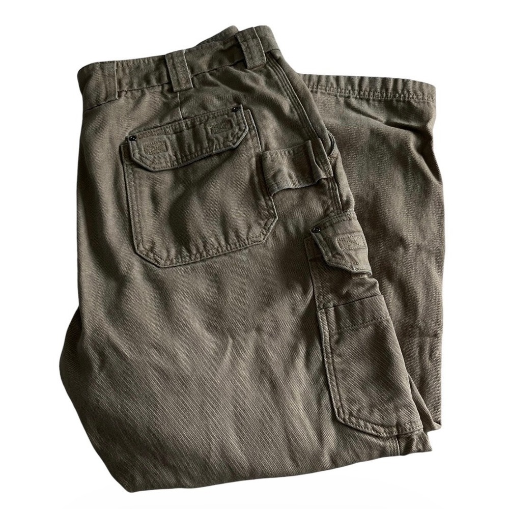 Duluth Trading Cargo Pants Mens 40x30 Khaki Utility Work Relaxed Fit Flex